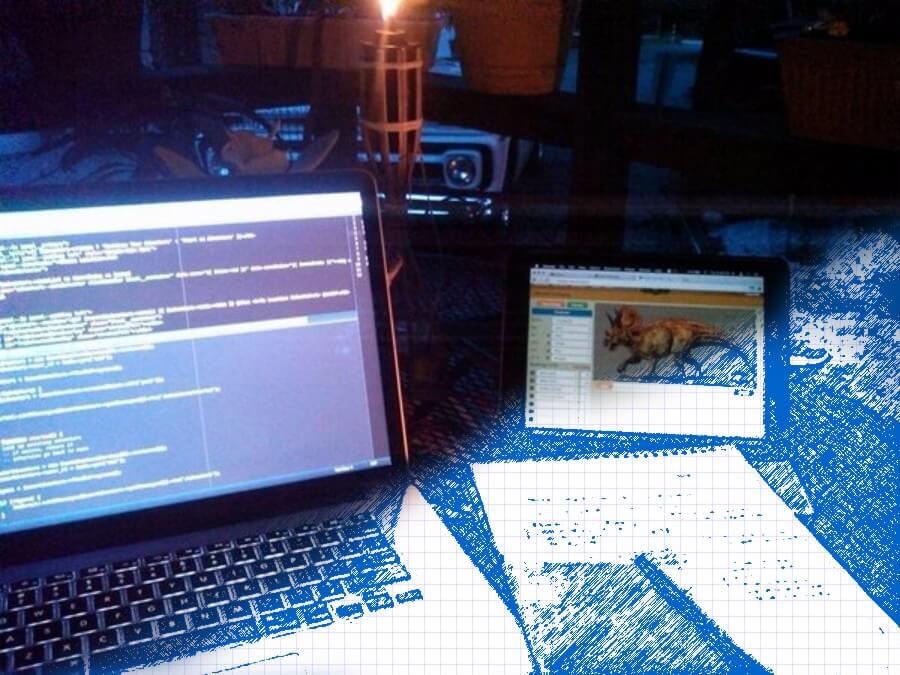 Coding by the firelight just like in the olden days